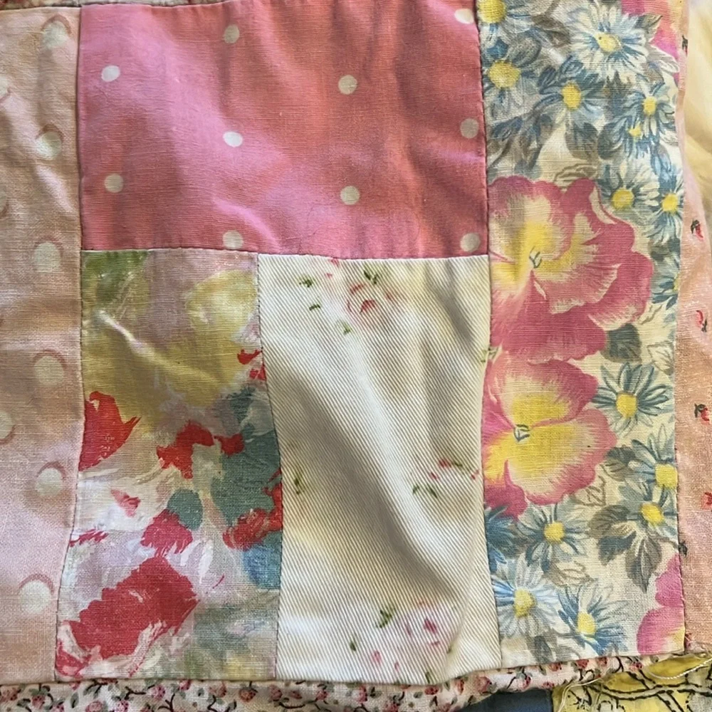 Handmade quilted pillow cover square 17”